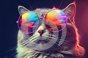 Mačka slnečné okuliare bežný na virtuálne 