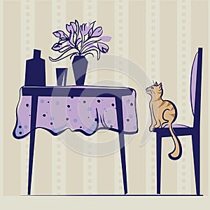 Cat table interiors