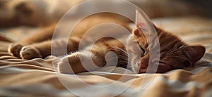 Cat is taking a nap. Cute cat kitten sleeping