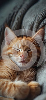 Cat is taking a nap. Cute cat kitten sleeping