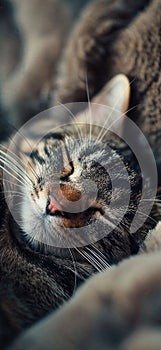 Cat is taking a nap. Cute cat kitten sleeping