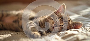 Cat is taking a nap. Cute cat kitten sleeping