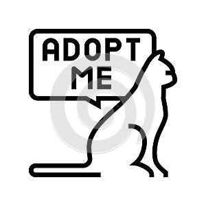 cat talk adopt me line icon vector illustration