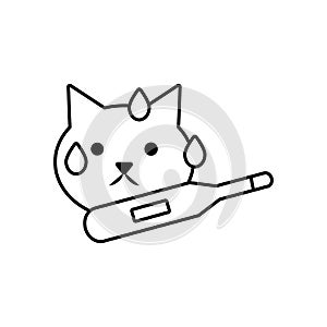 Cat, thermometry icon. Simple line, outline vector elements of veterinary icons for ui and ux, website or mobile application photo