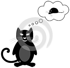 Cat thinking of a mouse