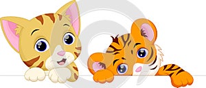 Cat and tiger cartoon