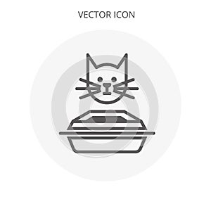 Cat toilet Icon vector flat design
