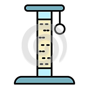 Cat tower play icon color outline vector