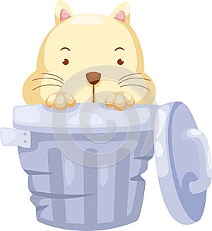 Cat in Trashcan vector