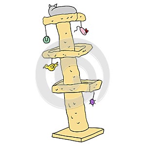 Cat tree with toys