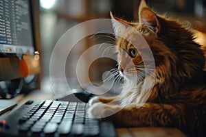 Cat Uses Computer Keyboard