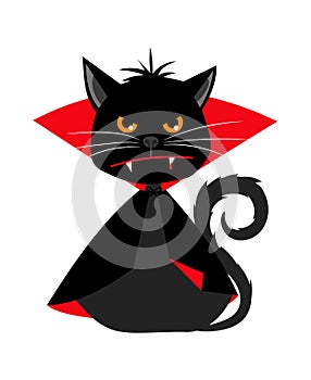 Cat vampire in Dracula carnival costume vector mascot