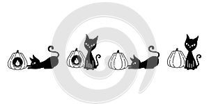 Cat vector Halloween kitten pumpkin lamp black calico icon logo symbol ghost character cartoon doodle illustration design
