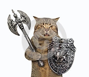Cat viking with battle axe 2