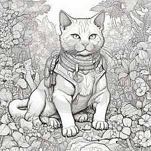 cat war in forest the colorbook