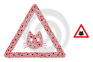 Cat Warning Fractal Mosaic of Cat Warning Items