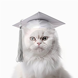 Cat Wearing a Graduation Cap Created With Generative AI