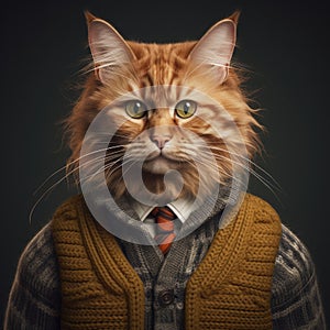 Cartoon Cat In Sweaters: Playful And Colorful Illustrations photo