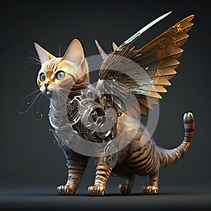 cat with wings. AI generated