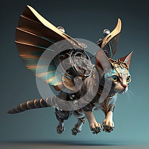 cat with wings. AI generated