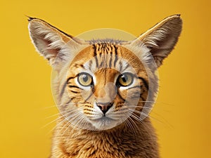 cat on a yellow background.