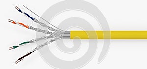 Cat6 Screened twistedpair LAN Data Ethernet Cable 3D Rendering