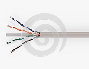 Cat6 U/UTP PVC LAN Data Ethernet Cable 3D Rendering