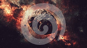 Cataclysmic Asteroid Hurtling Towards Earth in Outer Space