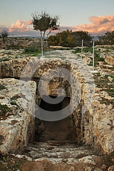 Catacombs of Fabrica Hill - Colline de Fabrika in Pafos. Cyprus photo