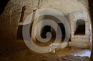 Catacombs inside ancient necropolis, Tombs of the Kings, Paphos,Cyprus