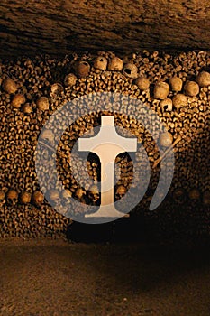 The catacombs of Paris in France