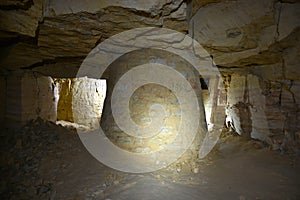 Catacombs of the underground near Odessa in Ukraine