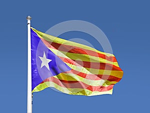 Catalan estelada flag with blue sky