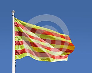 Catalan flag with blue sky