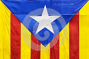 The Catalan flag, Ñlose-up, isolated