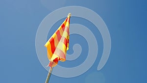 Catalan flag, waving on a pole