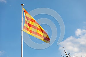 Catalan flag waving on the wind senyera