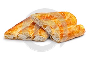catalog bakery borek, burek vertuta Spiral-shaped Greek Cheese pie filling meat or cottage cheese photo