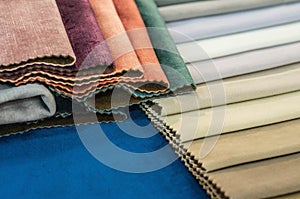 Catalog of multicolored cloth from matting fabric texture background, silk fabric texture