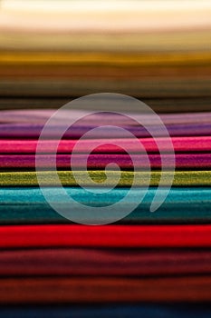 Catalog of multicolored cloth from matting fabric texture background, silk fabric texture, textile industry background