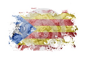 Catalonia, Catalan, Catalonian, Spain flag background painted on white paper with watercolor