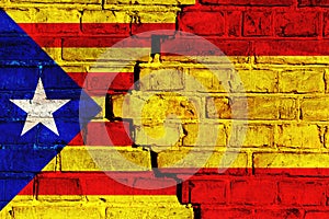 Catalonia independence movement versus Spain central government. Symbolic for political crisis between Spain and Catalonia