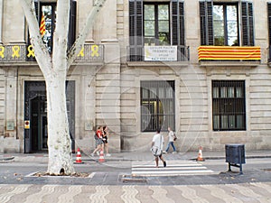 Catalunya houses with politic flags