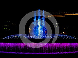 Catalunya Square - Barcelona, Spain -The Water Fountain at night