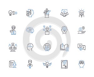 Catalyst line icons collection. Reaction, Acceleration, Enzyme, Promoter, Activator, Facilitator, Impetus vector and photo