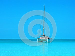 Catamaran at Anchor Bahamas 3