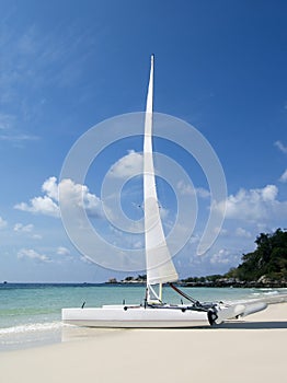 Catamaran on the beach