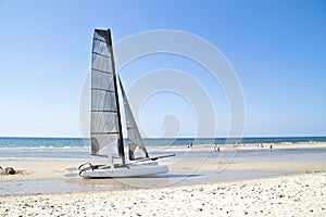 Catamaran at the beach in the Netherlands