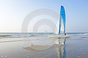 Catamaran at the beach in the Netherlands