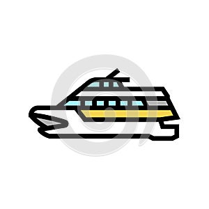 catamaran boat color icon vector illustration